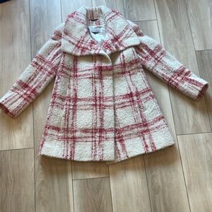 New Cinzia Rocca Icons Plaid Women's Coat - Red and Cream size 2